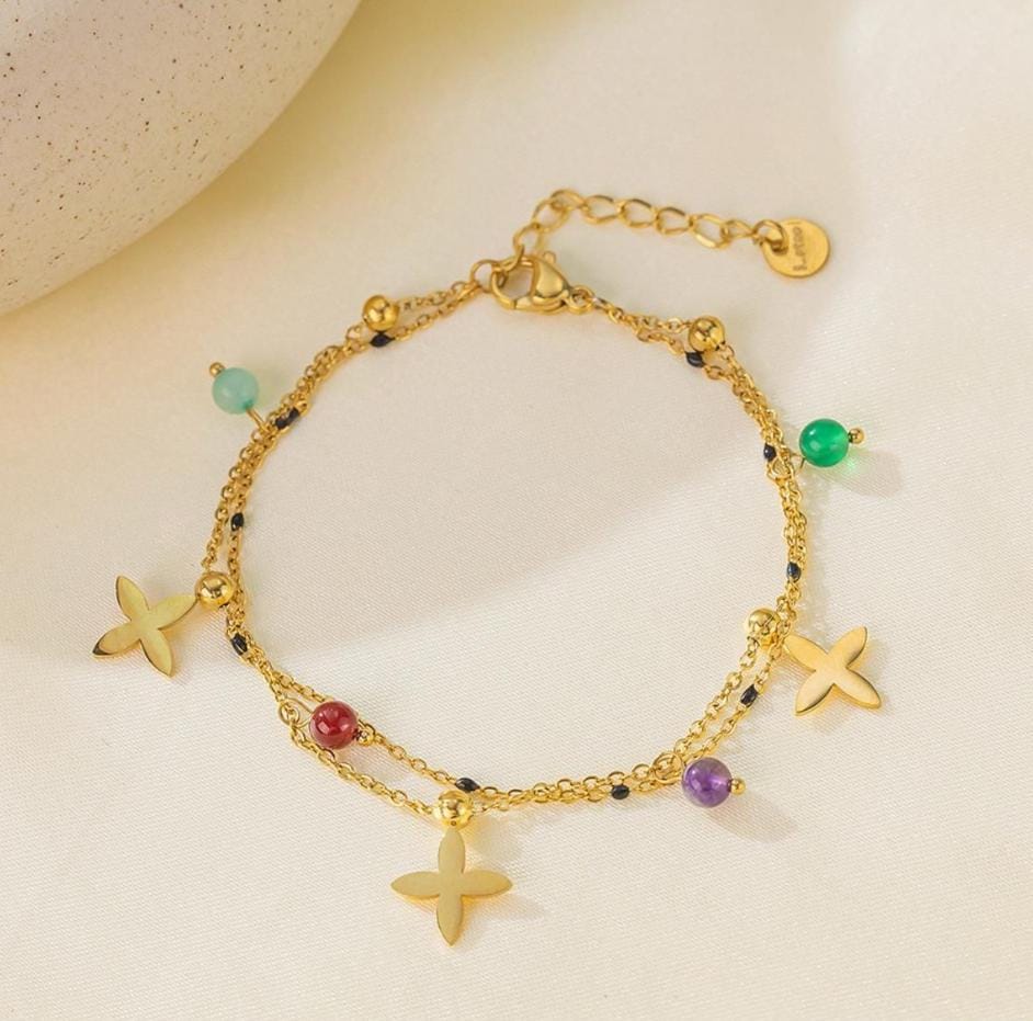 Anti Tarnish Multicolor Stone charm Bracelet